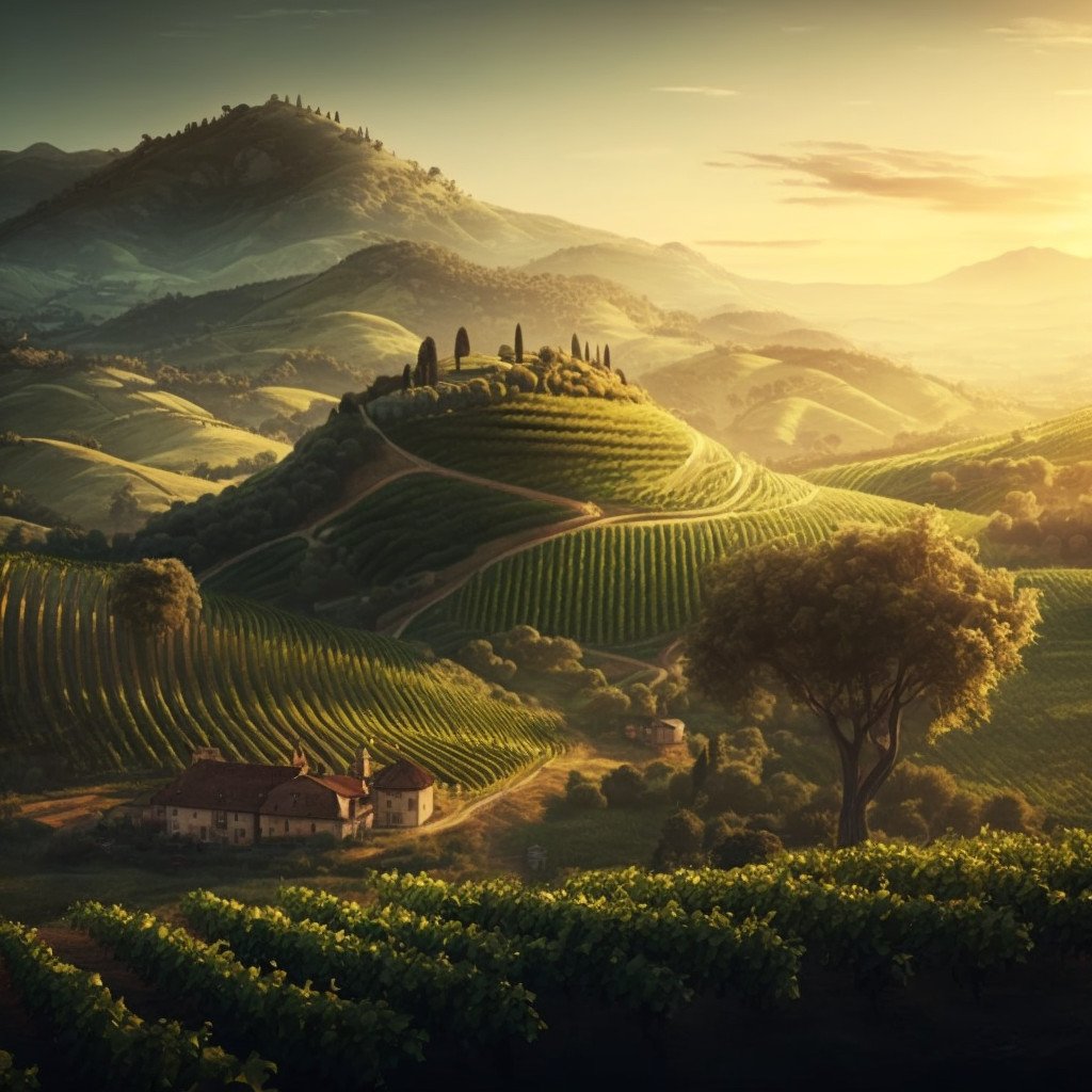 Premium AI Image  Vineyard vines wine wine fruit wallpaper background  beautiful environment scenery