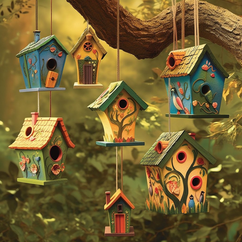 handmade birdhouses image
