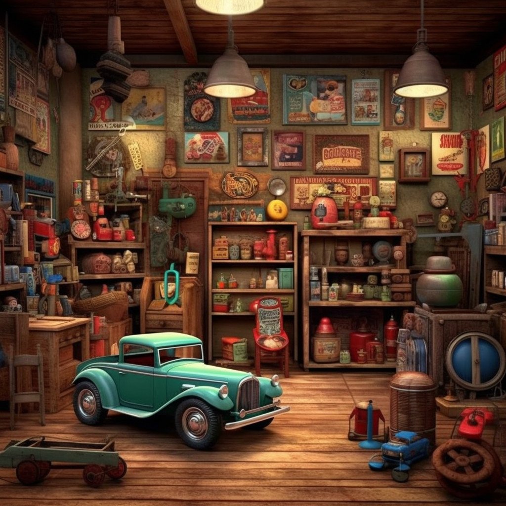 vintage toy restoration shop image