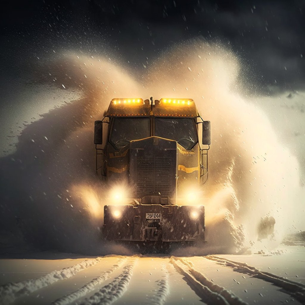 snow plowing business image